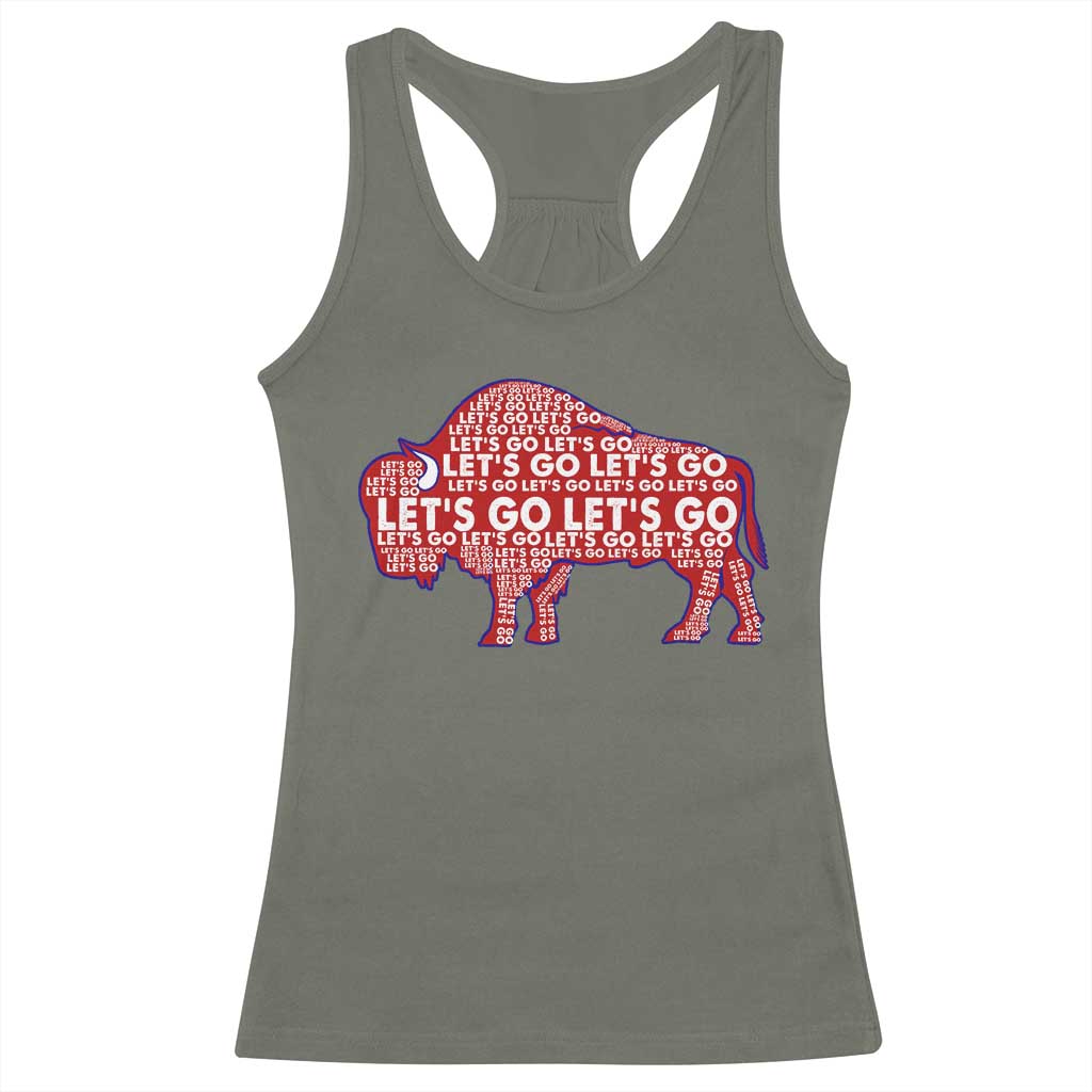 Let's Go BFB Racerback Tank Top WNY Pride Fan Apparel TS10 Military Green Print Your Wear
