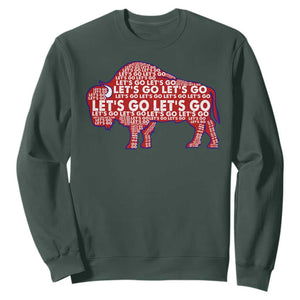Let's Go Buffalo Sweatshirt WNY Pride Fan Apparel TS10 Dark Forest Green Print Your Wear