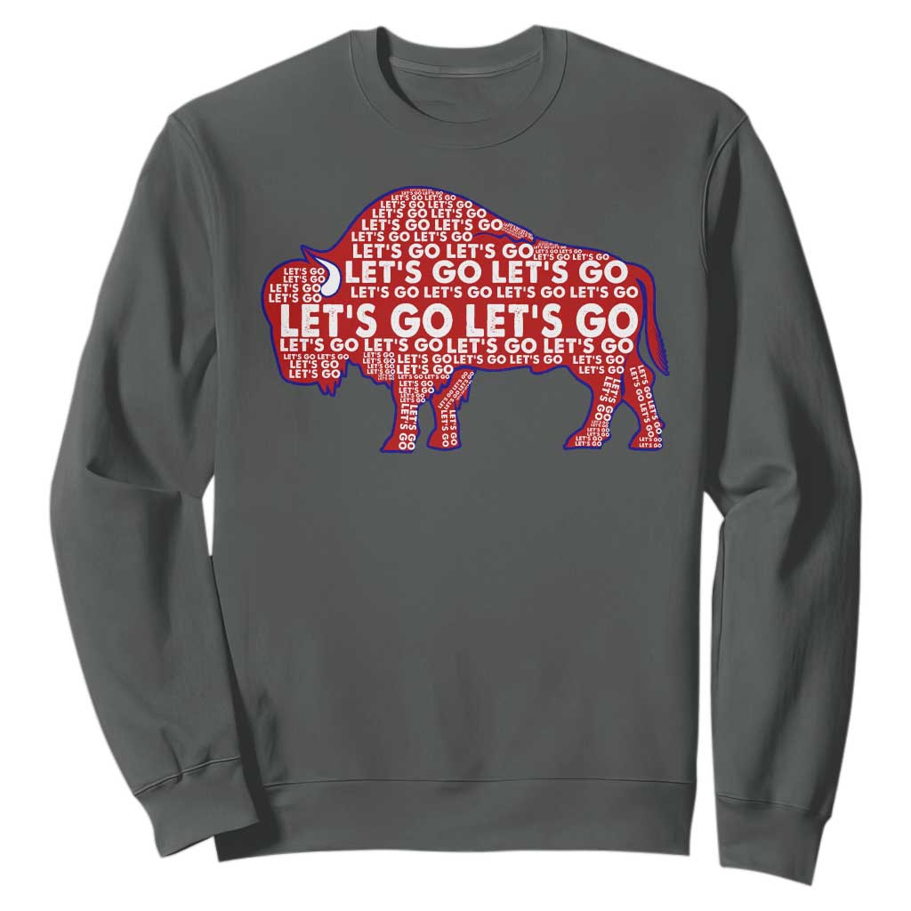 Let's Go BFB Sweatshirt WNY Pride Fan Apparel TS10 Dark Heather Print Your Wear