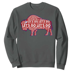 Let's Go Buffalo Sweatshirt WNY Pride Fan Apparel TS10 Dark Heather Print Your Wear