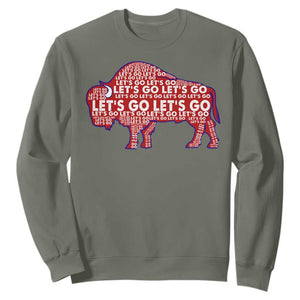 Let's Go BFB Sweatshirt WNY Pride Fan Apparel TS10 Military Green Print Your Wear