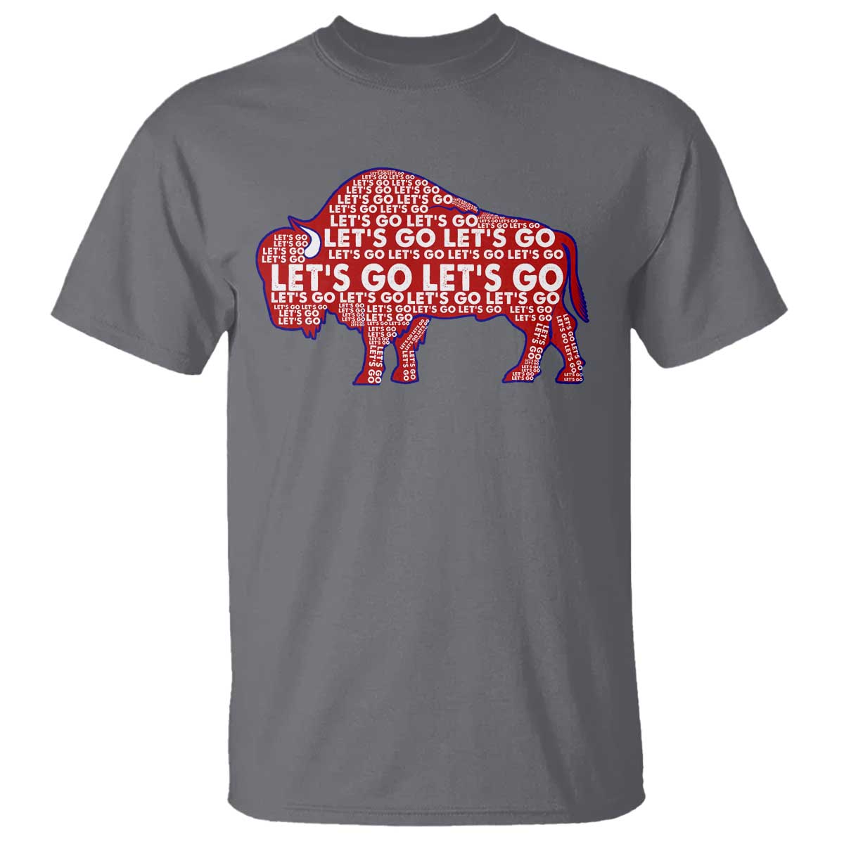 Let's Go Buffalo T Shirt WNY Pride Fan Apparel TS10 Charcoal Print Your Wear
