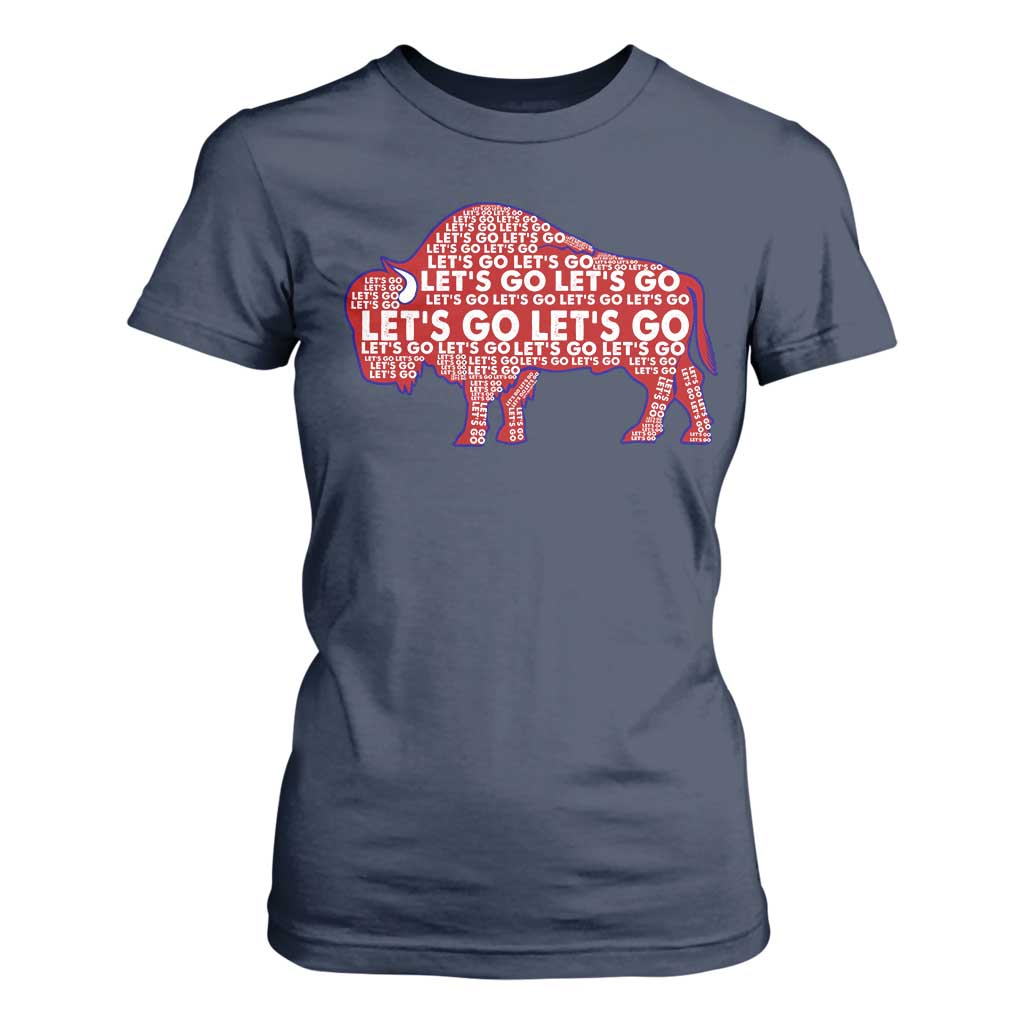 Let's Go Buffalo T Shirt For Women WNY Pride Fan Apparel TS10 Navy Print Your Wear