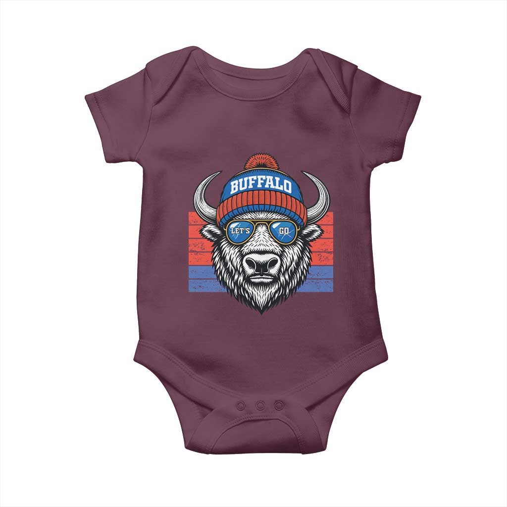 Buffalo Football Baby Onesie Vintage 90s Bill Fan Game Day TS10 Maroon Print Your Wear