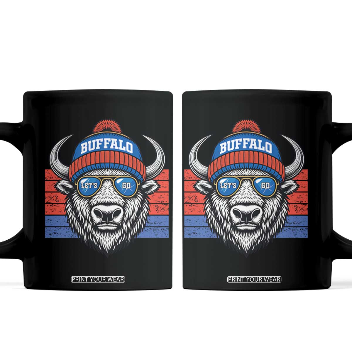 Buffalo Football Coffee Mug Vintage 90s Bill Fan Game Day TS10 Black Print Your Wear