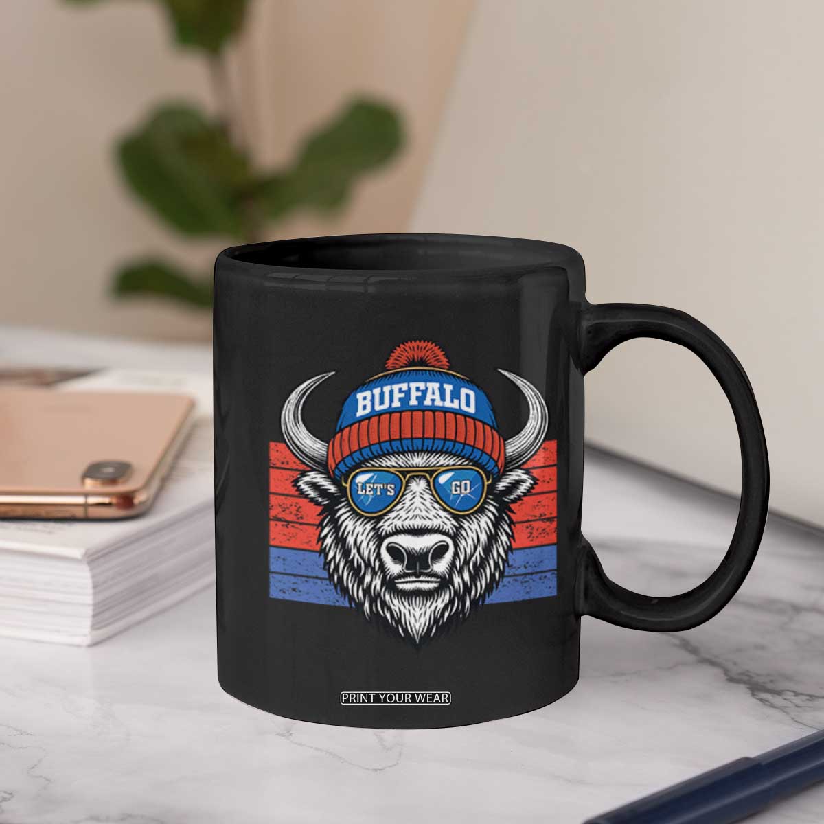 Buffalo Football Coffee Mug Vintage 90s Bill Fan Game Day TS10 Print Your Wear