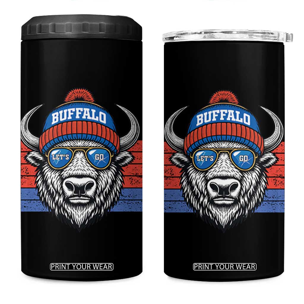 Buffalo Football 4 in 1 Can Cooler Tumbler Vintage 90s Bill Fan Game Day TS10 One Size: 16 oz Black Print Your Wear
