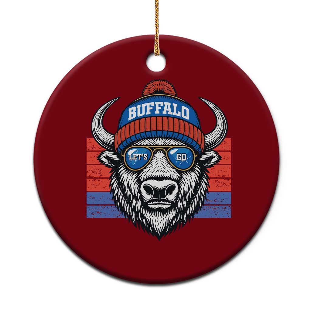 Buffalo Football Ceramic Ornament Vintage 90s Bill Fan Game Day TS10 1pc Red Print Your Wear