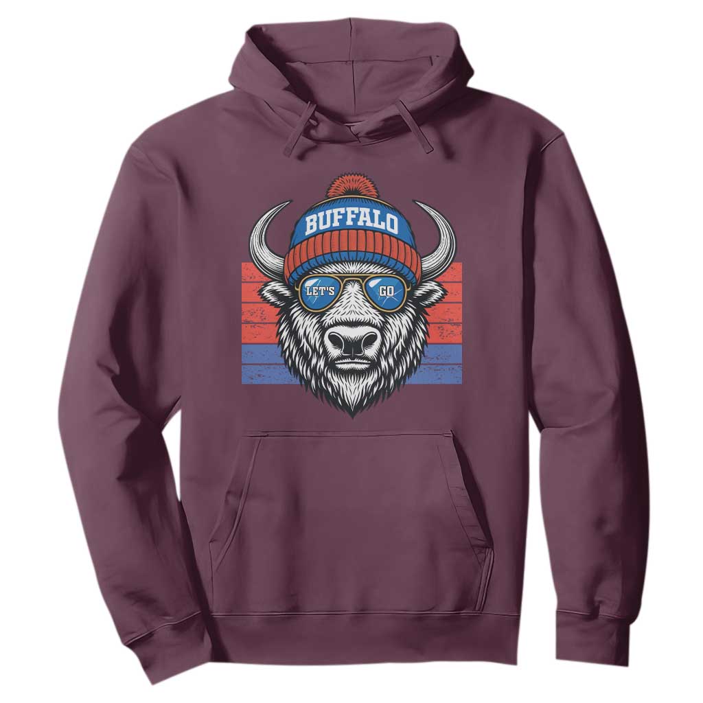 BFB Football Hoodie Vintage 90s Sports Fan Game Day TS10 Maroon Print Your Wear