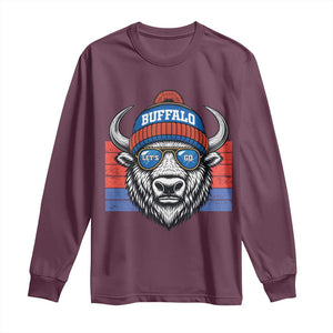 Buffalo Football Long Sleeve Shirt Vintage 90s Bill Fan Game Day TS10 Maroon Print Your Wear
