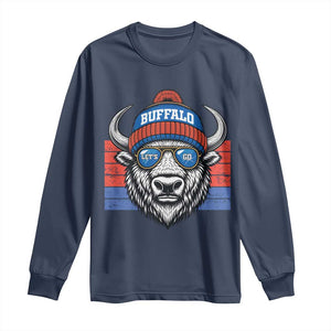 Buffalo Football Long Sleeve Shirt Vintage 90s Bill Fan Game Day TS10 Navy Print Your Wear