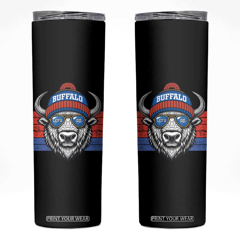 Buffalo Football Skinny Tumbler Vintage 90s Bill Fan Game Day TS10 Black Print Your Wear