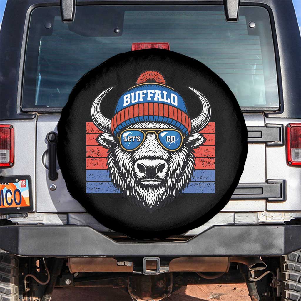 Buffalo Football Spare Tire Cover Vintage 90s Bill Fan Game Day TS10 No hole Black Print Your Wear