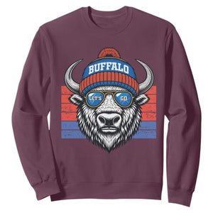 Buffalo Football Sweatshirt Vintage 90s Bill Fan Game Day TS10 Maroon Print Your Wear