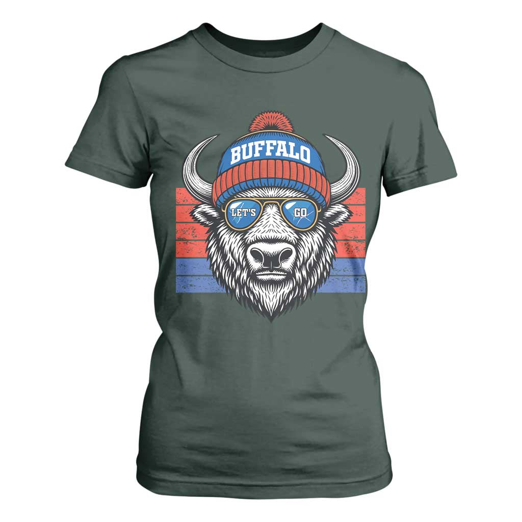Buffalo Football T Shirt For Women Vintage 90s Bill Fan Game Day TS10 Dark Forest Green Print Your Wear