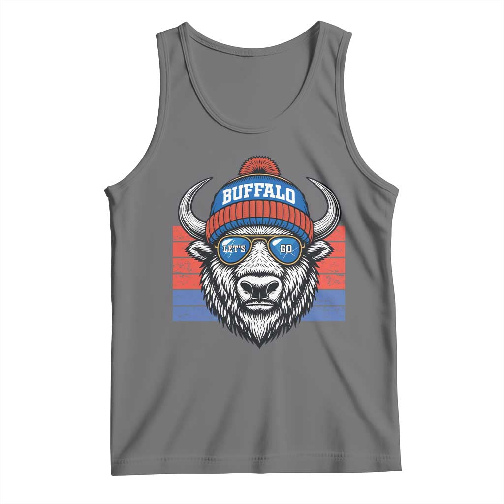 Buffalo Football Tank Top Vintage 90s Bill Fan Game Day TS10 Black Heather Print Your Wear
