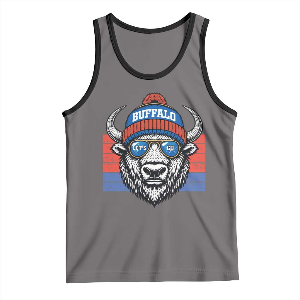 Buffalo Football Tank Top Vintage 90s Bill Fan Game Day TS10 Deep Heather Black Print Your Wear