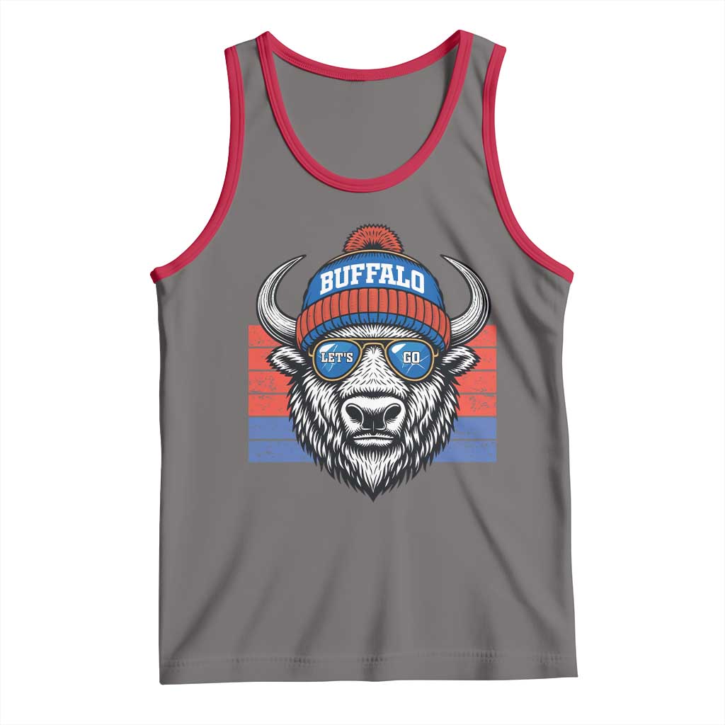 Buffalo Football Tank Top Vintage 90s Bill Fan Game Day TS10 Deep Heather Red Print Your Wear