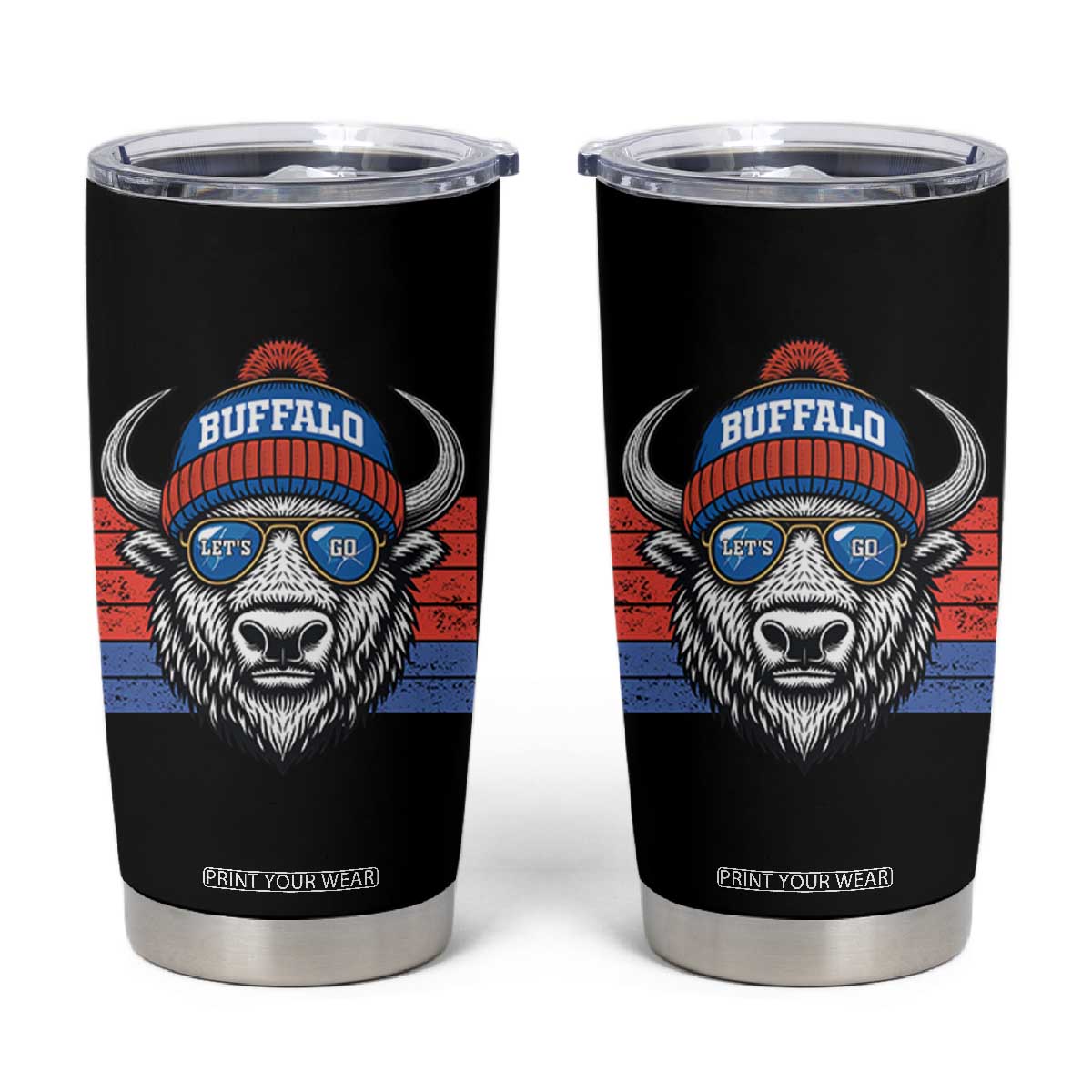 Buffalo Football Tumbler Cup Vintage 90s Bill Fan Game Day TS10 Black Print Your Wear