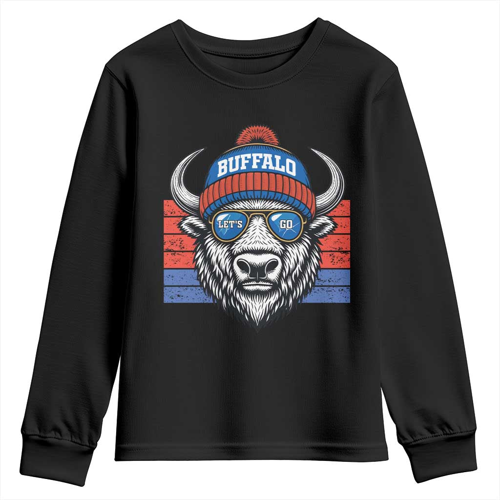 Buffalo Football Youth Sweatshirt Vintage 90s Bill Fan Game Day TS10 Black Print Your Wear