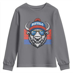 Buffalo Football Youth Sweatshirt Vintage 90s Bill Fan Game Day TS10 Charcoal Print Your Wear