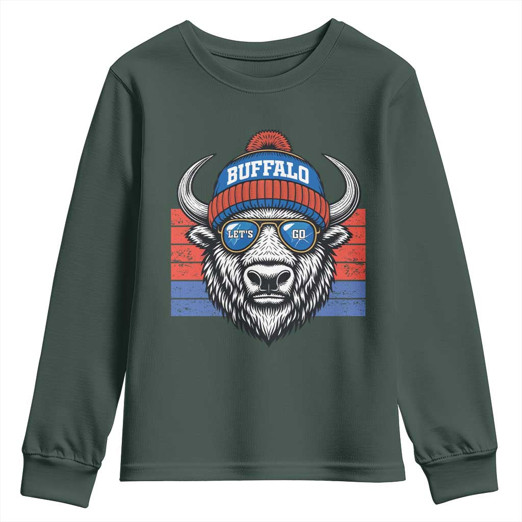 BFB Football Youth Sweatshirt Vintage 90s Sports Fan Game Day TS10 Dark Forest Green Print Your Wear