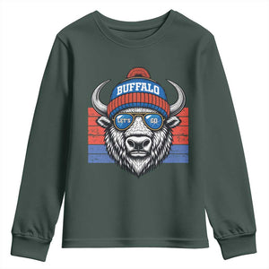 Buffalo Football Youth Sweatshirt Vintage 90s Bill Fan Game Day TS10 Dark Forest Green Print Your Wear