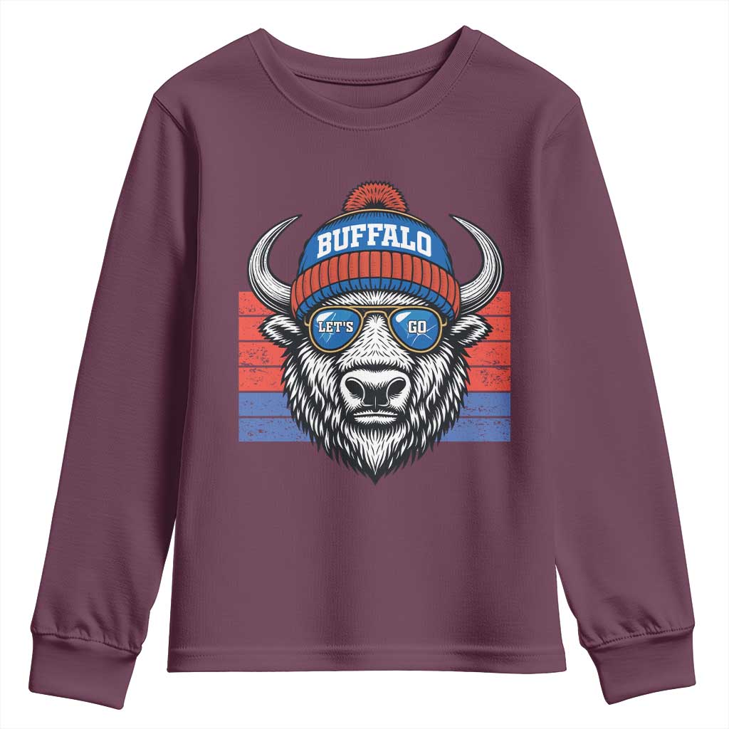 BFB Football Youth Sweatshirt Vintage 90s Sports Fan Game Day TS10 Maroon Print Your Wear