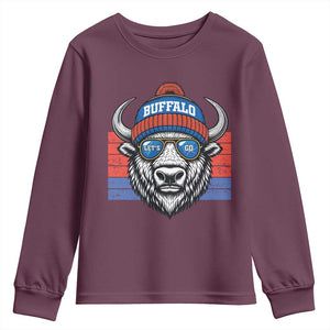 Buffalo Football Youth Sweatshirt Vintage 90s Bill Fan Game Day TS10 Maroon Print Your Wear