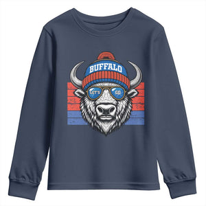 Buffalo Football Youth Sweatshirt Vintage 90s Bill Fan Game Day TS10 Navy Print Your Wear