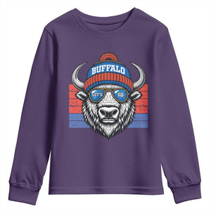 Buffalo Football Youth Sweatshirt Vintage 90s Bill Fan Game Day TS10 Purple Print Your Wear