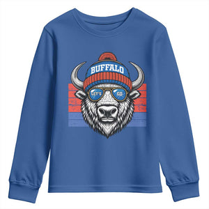 Buffalo Football Youth Sweatshirt Vintage 90s Bill Fan Game Day TS10 Royal Blue Print Your Wear