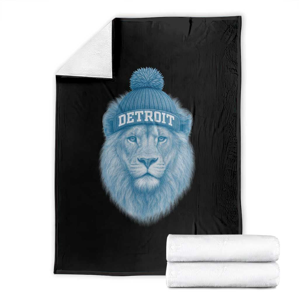 Detroit Football Throw Blanket Retro Lions Mascot Sport Fan TS10 Black Print Your Wear