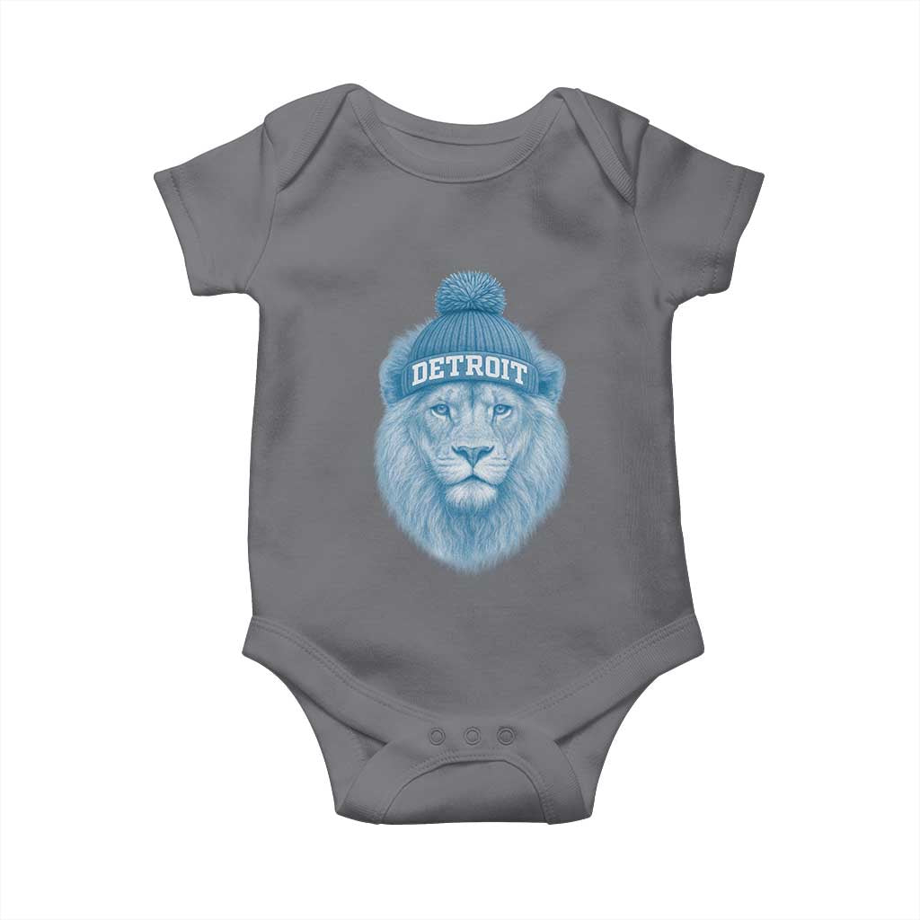 Detroit Football Baby Onesie Retro Lions Mascot Sport Fan TS10 Charcoal Print Your Wear