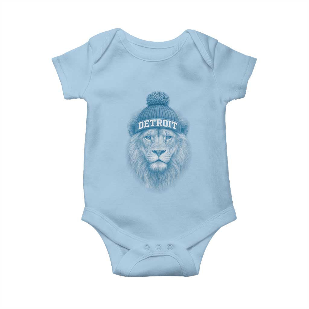 Detroit Football Baby Onesie Retro Lions Mascot Sport Fan TS10 Light Blue Print Your Wear