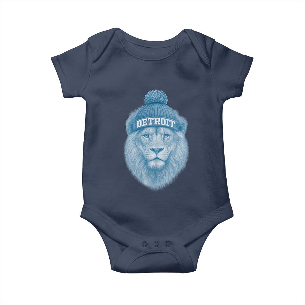 Detroit Football Baby Onesie Retro Lions Mascot Sport Fan TS10 Navy Print Your Wear