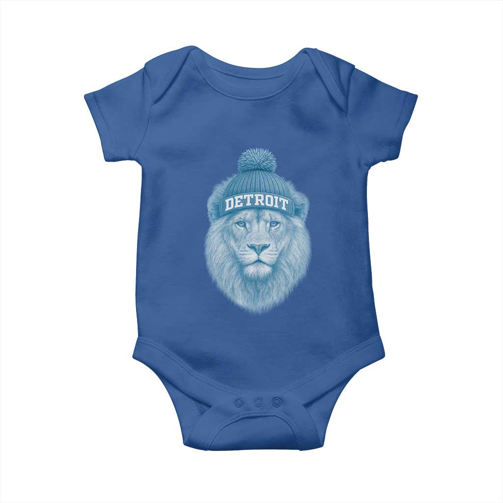 Detroit Football Baby Onesie Retro Lions Mascot Sport Fan TS10 Royal Blue Print Your Wear