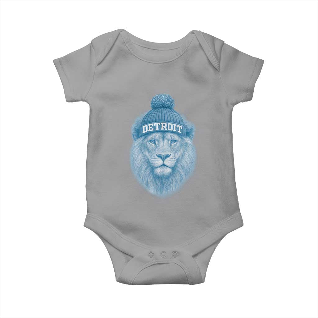 Detroit Football Baby Onesie Retro Lions Mascot Sport Fan TS10 Sport Gray Print Your Wear