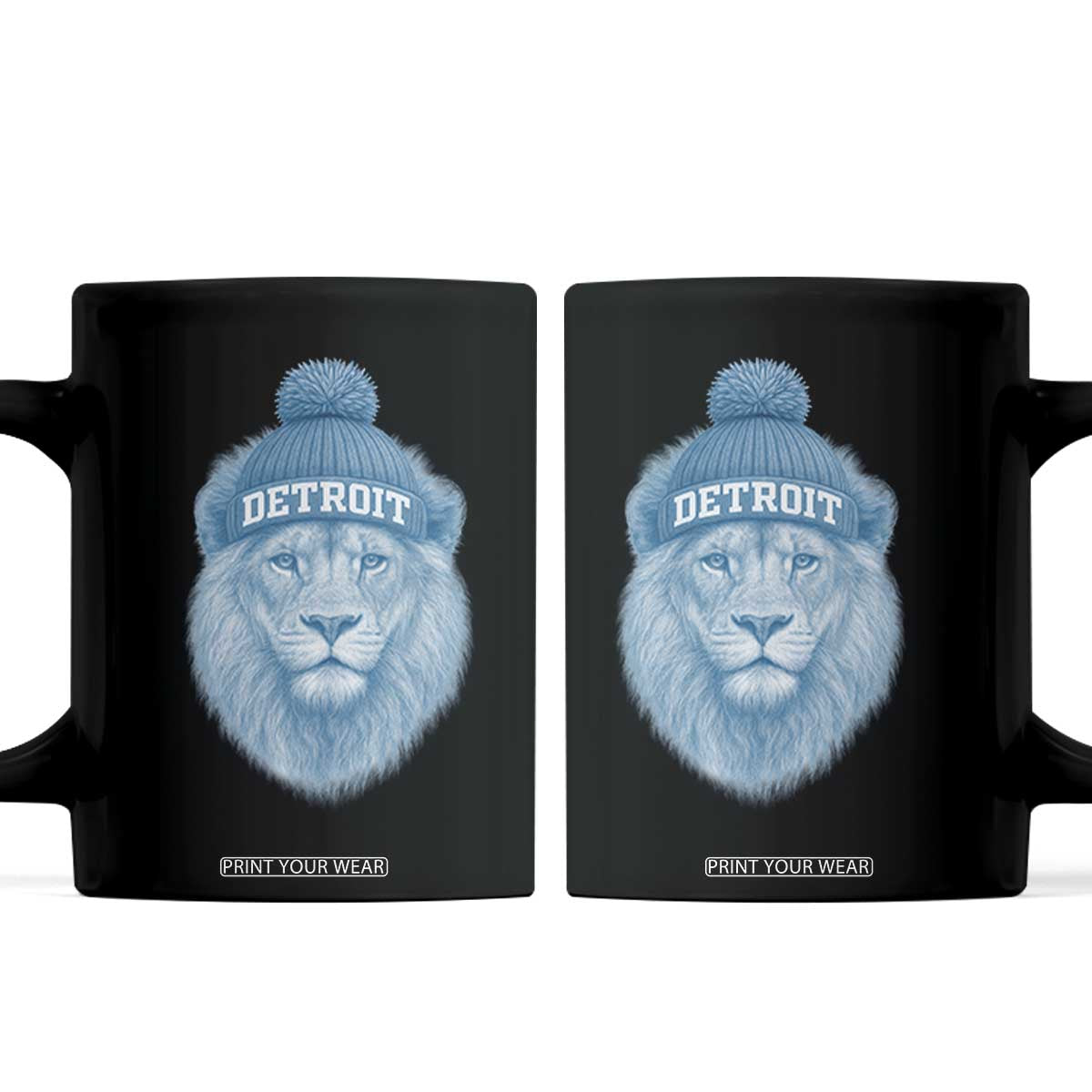 Detroit Football Coffee Mug Retro Lions Mascot Sport Fan TS10 Black Print Your Wear