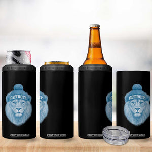 Detroit Football 4 in 1 Can Cooler Tumbler Retro Lions Mascot Sport Fan TS10 Print Your Wear