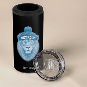 Detroit Football 4 in 1 Can Cooler Tumbler Retro Lions Mascot Sport Fan TS10 Print Your Wear