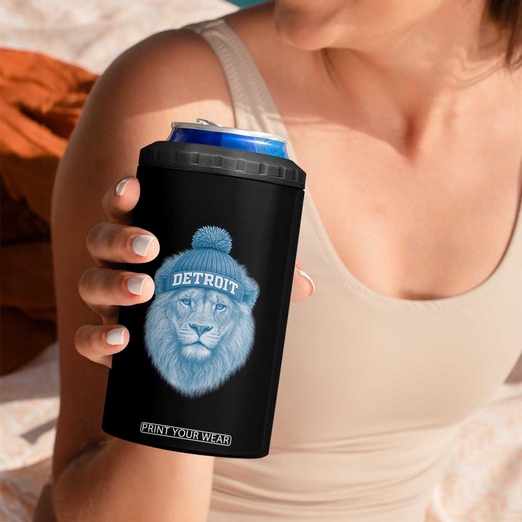 Detroit Football 4 in 1 Can Cooler Tumbler Retro Lions Mascot Sport Fan TS10 Print Your Wear