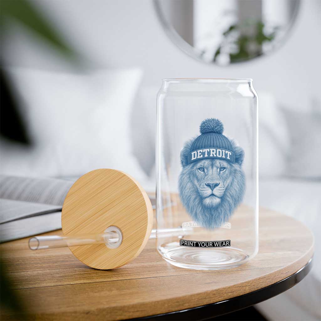 Detroit Football Glass Can Retro Lions Mascot Sport Fan TS10 Print Your Wear