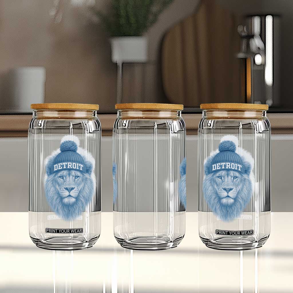 Detroit Football Glass Can Retro Lions Mascot Sport Fan TS10 Print Your Wear