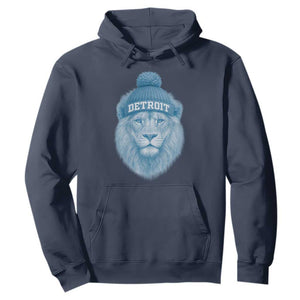 Detroit Football Hoodie Retro Lions Mascot Sport Fan TS10 Navy Print Your Wear