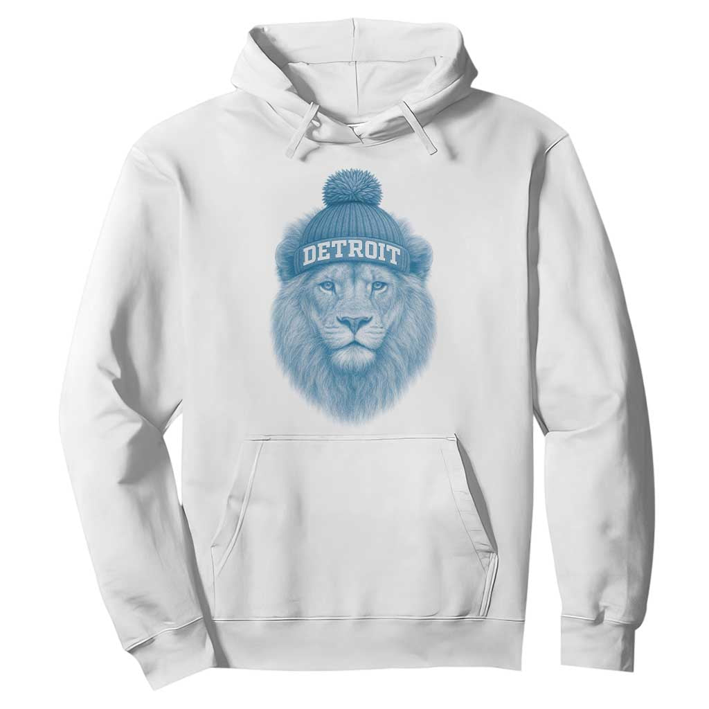 Detroit Football Hoodie Retro Lions Mascot Sport Fan TS10 White Print Your Wear