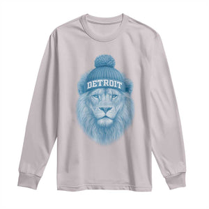 Detroit Football Long Sleeve Shirt Retro Lions Mascot Sport Fan TS10 Ice Gray Print Your Wear
