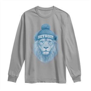 Detroit Football Long Sleeve Shirt Retro Lions Mascot Sport Fan TS10 Sport Gray Print Your Wear