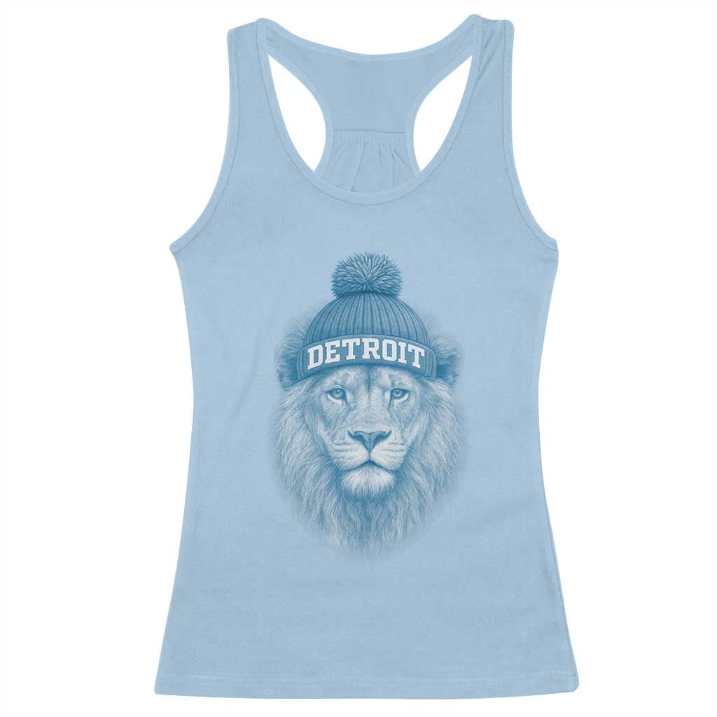 Detroit Football Racerback Tank Top Retro Lions Mascot Sport Fan TS10 Light Blue Print Your Wear