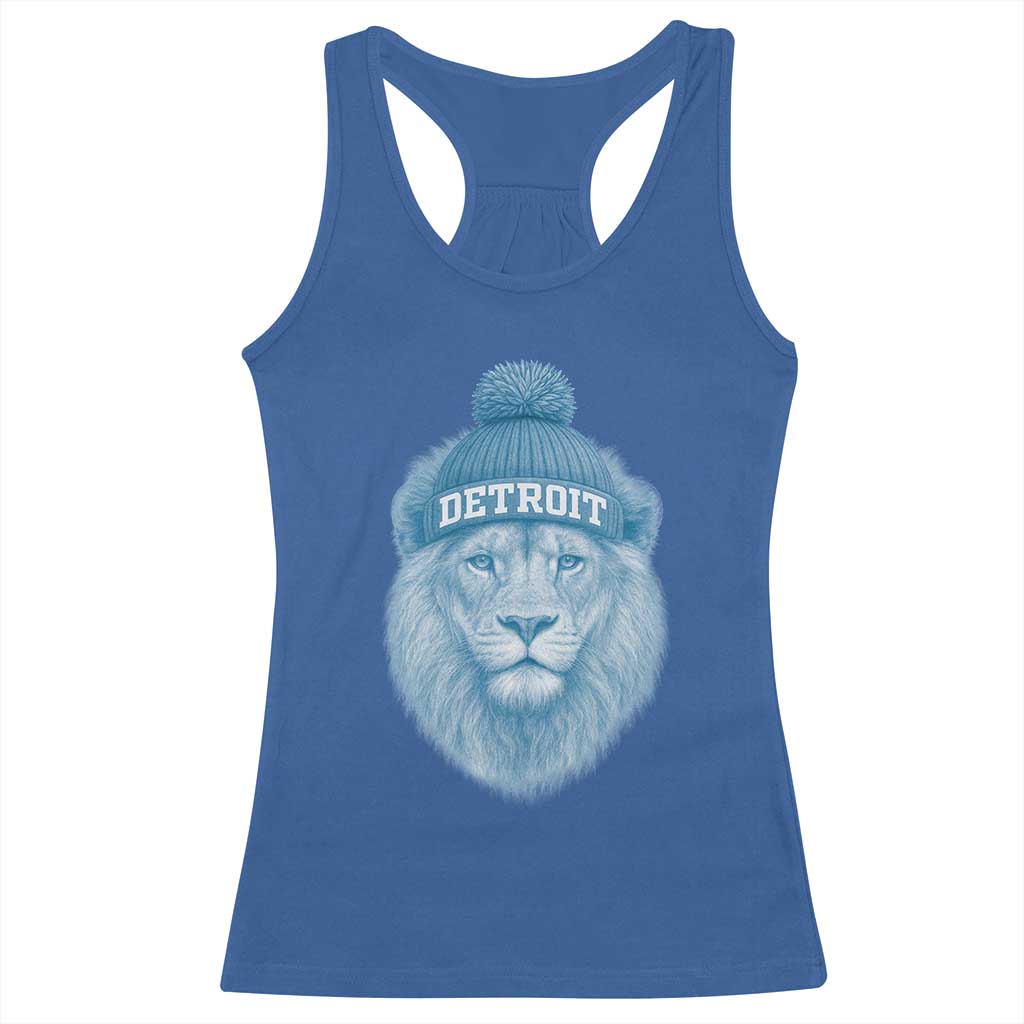 Detroit Football Racerback Tank Top Retro Lions Mascot Sport Fan TS10 Royal Blue Print Your Wear